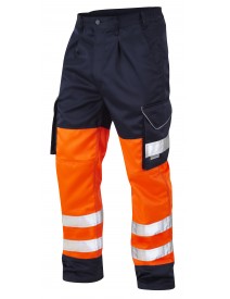 Leo Bideford Orange/Navy Polycotton Cargo Trousers - Short